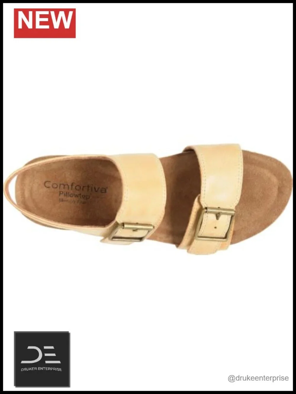 Comfortiva Women's Erlina Wedge Sandals - Leather Adjustable Hook & Loop